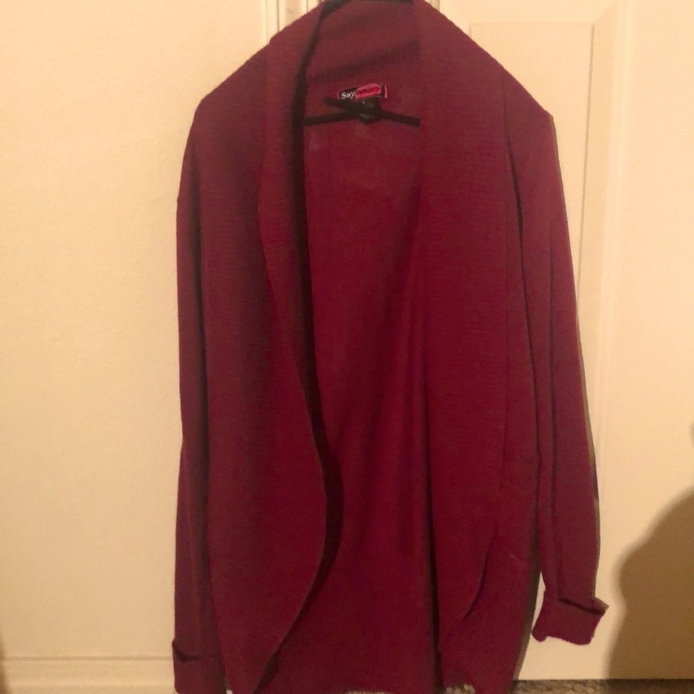 Long Red Maroon Cardigan